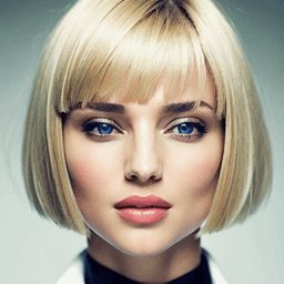Bowl Cut Blonde Hairstyle AI avatar/profile picture for women